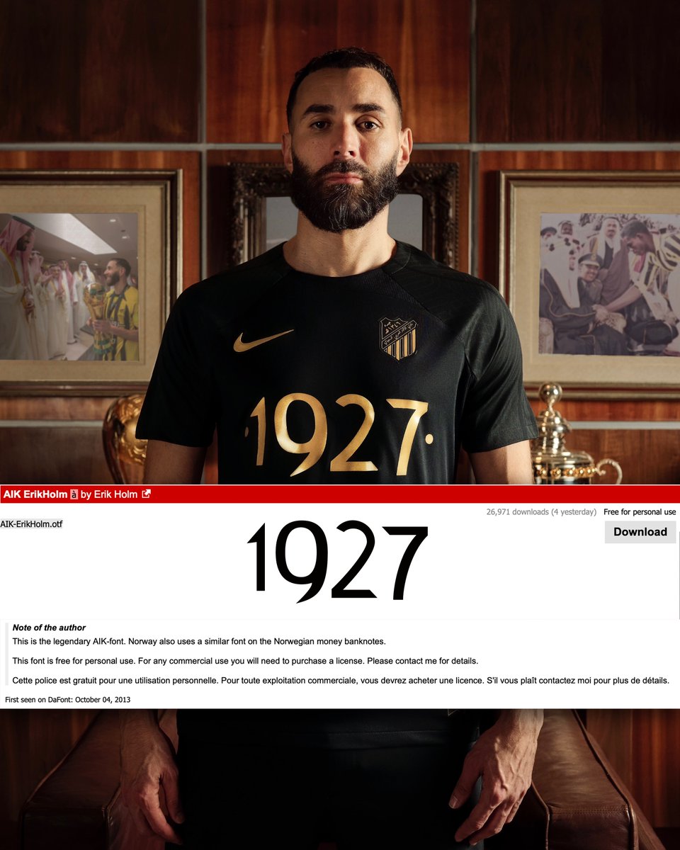 <a href="/soccerjerseynws/">Soccer Jersey News</a> <a href="/ittihad/">نادي الاتحاد السعودي</a> <a href="/ittihad_en/">Al-Ittihad Club</a> <a href="/nikefootball/">Nike Football</a> "This font is free for personal use. For any commercial use you will need to purchase a license. Please contact me for details."
dafont.com/aik-erikholm.f…