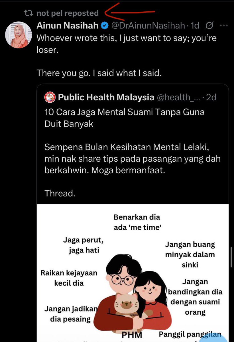 Ok pel but orang lelaki dah bersetuju dengan Public Health Malaysia kenapa awak invalidate pulak? 😮‍💨