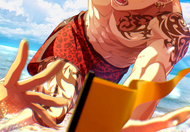 It's nice...to see more of that leg tattoo going up from his thigh to his right hip 😋🧡