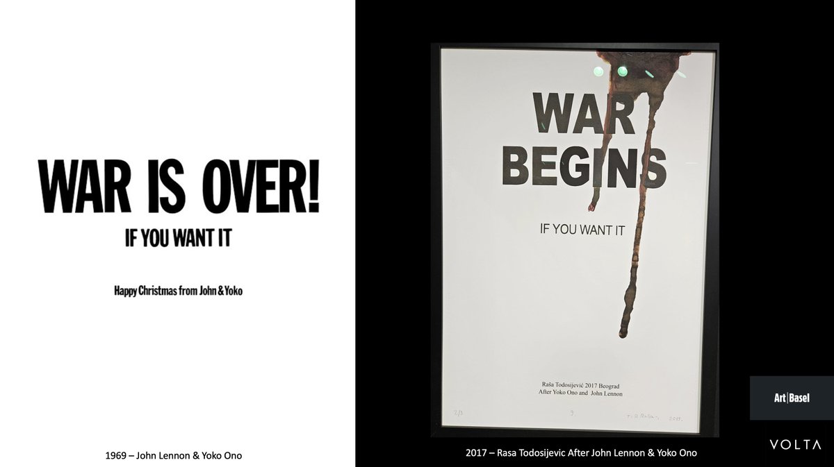 1969 yılında John Lennon ve Yoko Ono Vietnam Savaşının ortasında "SAVAŞ BİTTİ-Eğer istersen" posterlerinden oluşan bir yılbaşı mesajı yayınladılar. 

O yıllarda sanatçılar savaşı bitirebileceklerine ya da insanların savaşı bitirebilecek iradeye sahip oldukları düşünürdü.