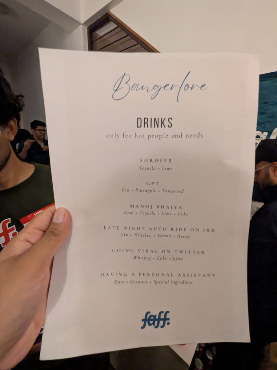 The faff guys made the most cliche techbro drinks menu but I’m hot so I’m not complaining