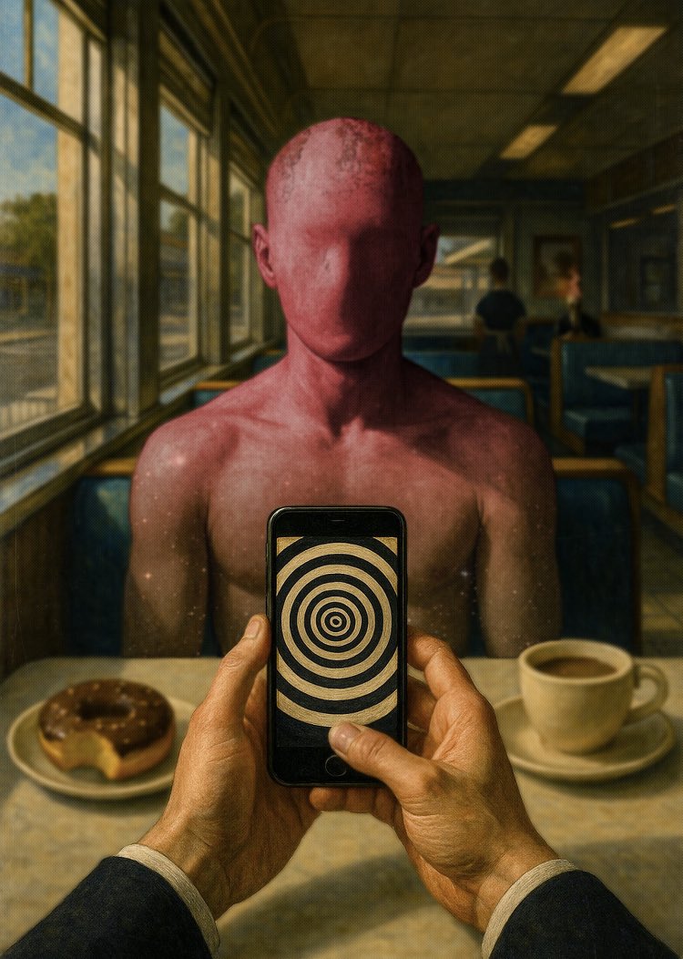 Minted this beautiful piece by <a href="/0x_vertigo/">Vertigo</a> last night. 
It’s a perfect depiction of our time.
Love it!