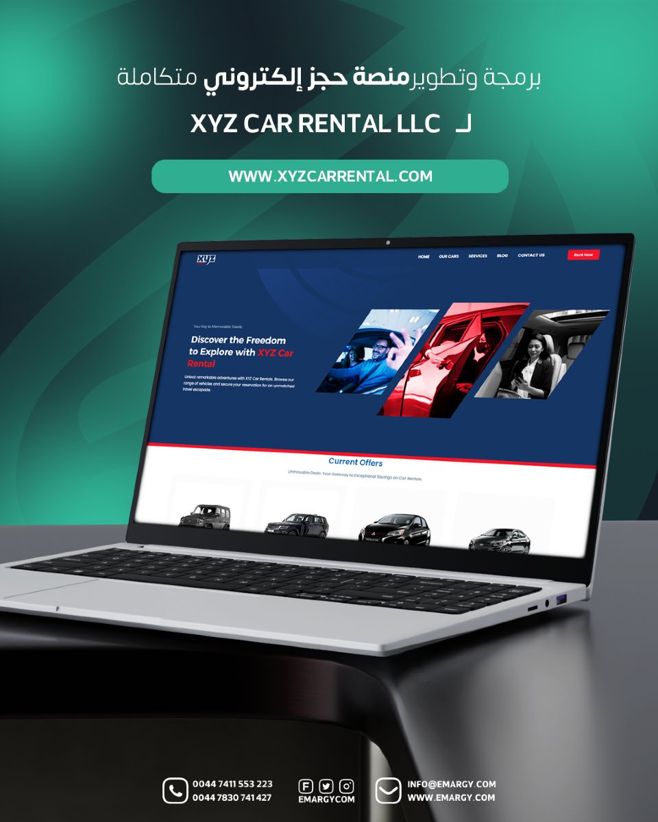 emargycom's tweet photo. في 2023، طوّرنا منصة حجز إلكتروني كاملة لشركة XYZ CAR RENTAL LLC، بتصميم سهل الاستخدام وتجربة حجز سلسة من أول نقرة!
🌐 https://t.co/phMFWNC6PU
#Emargy #تأجير_سيارات #برمجة_مواقع #تصميم_منصات #UXUI #UAE #carbooking #webdevelopment #xyzcarrental https://t.co/SiA1PfPL7n