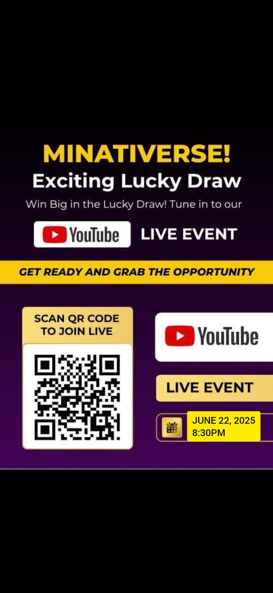 Minati (@minatifi) on Twitter photo Dear friends 
As all of you know that Minati Lucky draw will be announced at 4:00 p.m. today.
But on request of some team members now this Lucky draw will be announced at 8:30 PM on YouTube live with the same link.
Where Some of you will get a chance to win 
Tata Curvv Car Dear friends 
As all of you know that Minati Lucky draw will be announced at 4:00 p.m. today.
But on request of some team members now this Lucky draw will be announced at 8:30 PM on YouTube live with the same link.
Where Some of you will get a chance to win 
Tata Curvv Car
