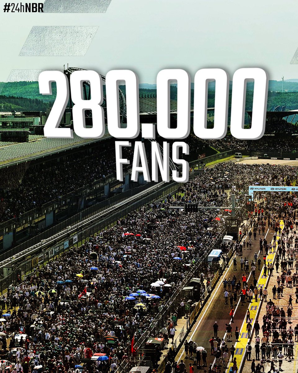 NEW VISITOR RECORD: Around 280,000 fans were on site this race weekend - THANK YOU! 💚💚💚 #24hNBR #24hNBR2025