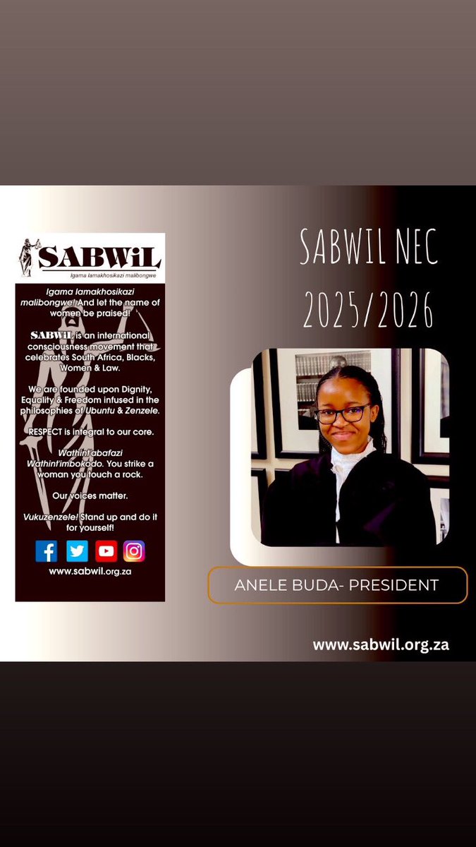 7th SABWiL President 👑
Congratulations President Anele🎉