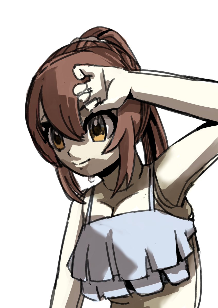 夏なので涼し気な着ぐるみさんのイラストを描きました