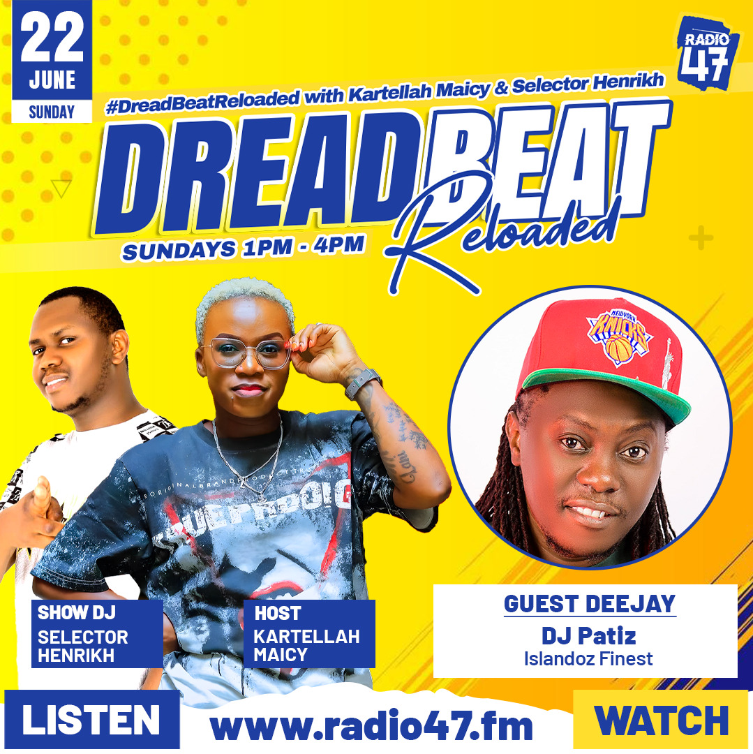 Radio 47 (@radio47_kenya) on Twitter photo We are back like we never left. 🔥🔥✌️ Karibu ndani ya Dread Beat Reloaded na Queen of The Mic <a href="/KartellahMaicy/">Kartellah Maicy</a> and on the decks tuko na <a href="/selectorhenrikh/">Selector henrikh</a> and our guest <a href="/deejaypatiz/">DEEJAY PATIZ</a> #DreadBeatReloaded #HapaNdipo We are back like we never left. 🔥🔥✌️ Karibu ndani ya Dread Beat Reloaded na Queen of The Mic <a href="/KartellahMaicy/">Kartellah Maicy</a> and on the decks tuko na <a href="/selectorhenrikh/">Selector henrikh</a> and our guest <a href="/deejaypatiz/">DEEJAY PATIZ</a> #DreadBeatReloaded #HapaNdipo