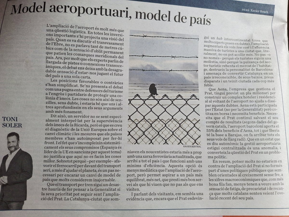 Em sembla molt ben explicat. Si algú és del parer contrari i ho sap explicar-se igual de bé, que ho faci.

No són els ànecs de la Ricarda, és el diagnòstic UE sobre canvi climàtic; és que els trens funcionin per a  la immensa majoria; és el model econòmic i de país.
<a href="/soler_toni/">TONI SOLER</a>