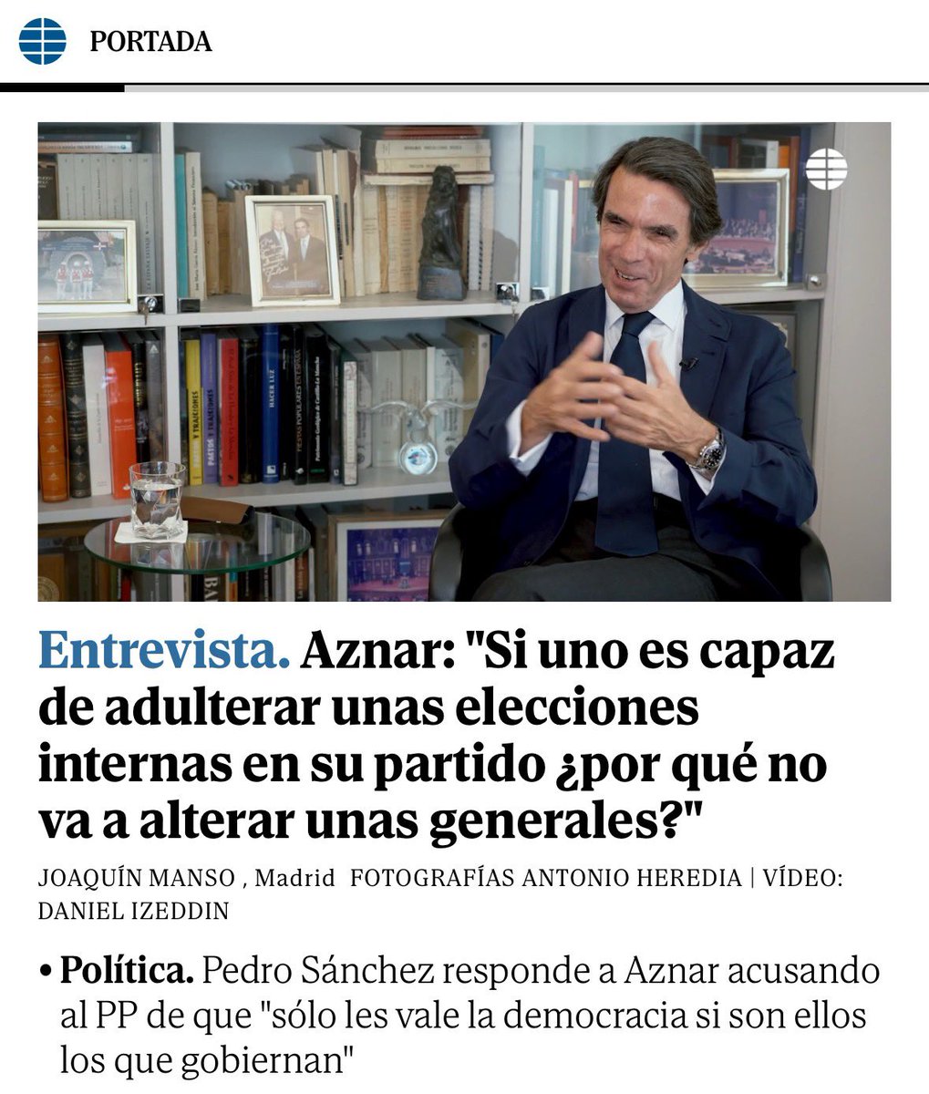 Usa el embuste por manual y acaba creyéndose sus propias mentiras: el 11M, las armas de destrucción masiva o la guerra de Irak.

Se esconde y aparece a conveniencia. 

Cuando le pillan, se mete en la caverna. No da la cara.

Cuando no gobierna, se revuelca en lodazales y