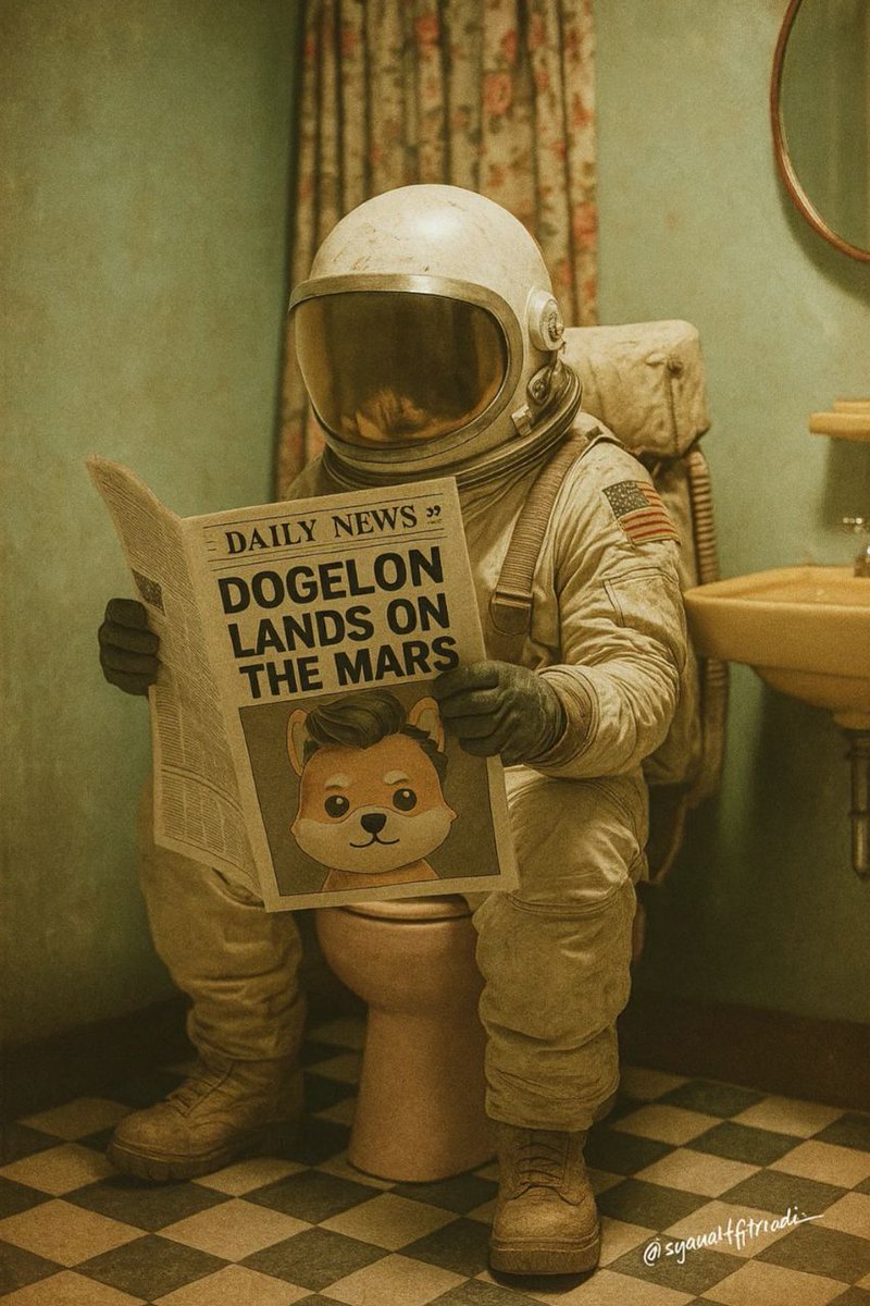 GallantKido's tweet photo. BREAKING NEWS 🚀
“DOGELON LANDS ON THE MARS” 📰
While the world watches from Earth, $ELON takes a cosmic bathroom break before taking over the galaxy.
 From throne to throne—this is interplanetary domination in style.
#DogelonMars #ELON #SpaceDrip #ToiletTalesFromMars https://t.co/vbU5U0wHO4