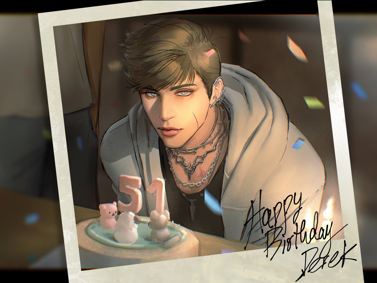 DerekMoore_MPC's tweet image. [โกงเวลา Birthday Party ที่บ้านเดเรก]

ระหว่างที่ทุกคนกำลังสังสรรค์กัน ไฟห้องก็ดับลง ไมโลนิส มิแรนด้า และ เซฟฟี่ เดินออกมาพร้อมกับขนมเค้กที่ตกแต่งไปด้วยสัตว์ป่าตัวน้อย เพื่อนๆของเขาร่วมกันร้องเพลงวันเกิด เมื่อเพลงจบ เขาจึงขอพรและเป่าเทียน 
‘แชะ’
เสียงกล้องโพลารอยถ่ายภาพความทรงจำ