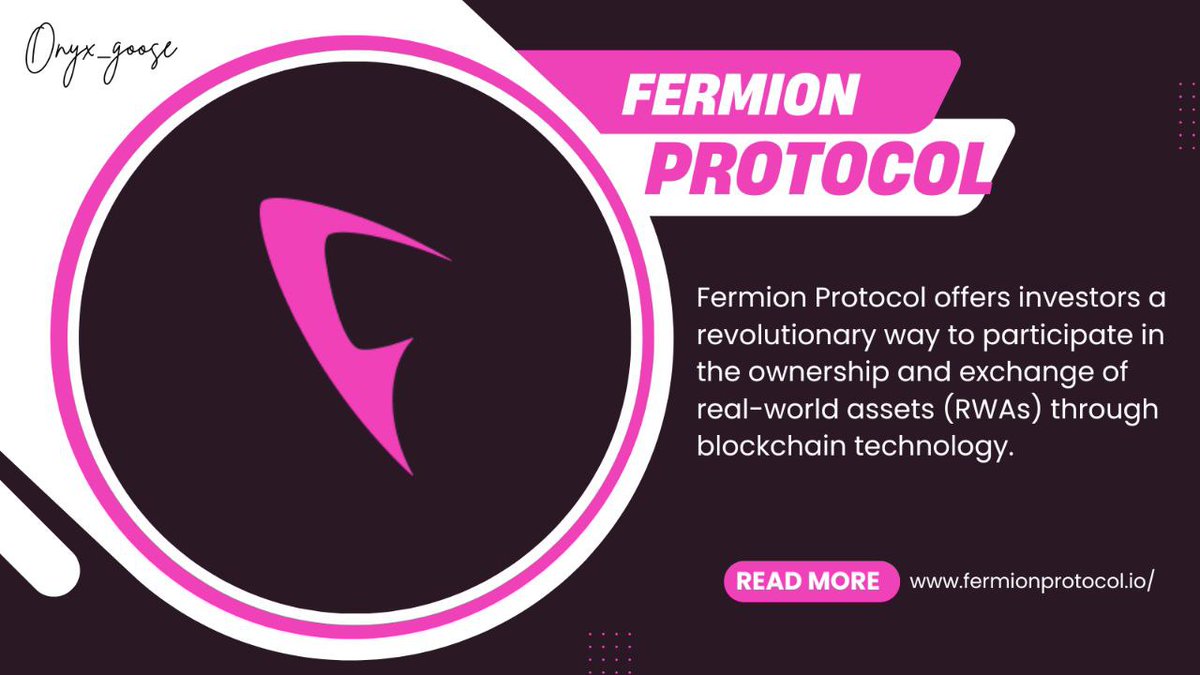 Onyx_goose's tweet image. Security and transparency are important in tokenizing physical assets, and @FermionProtocol addresses these through a robust technological architecture. 

Fermion records all asset data, verification results, and ownership transfers on an immutable blockchain ledger, providing…