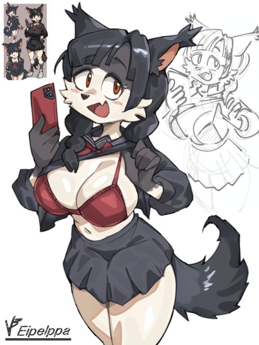 とあるフォロワー様からいただいた激可愛いオサゲちゃんのラフイラストを色塗ってみた!(※許可をいただいています) 