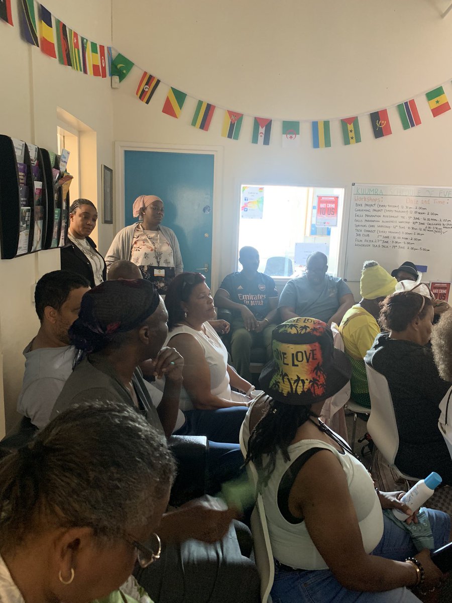 KuumbaF's tweet image. Today is #WindrushDay marking 77 years since the HMT Windrush’s arrival at Tilbury Docks 🛥️ a symbolic moment in British history! 🇯🇲 to celebrate last week we held a Tea &amp;amp; Talk session to talk about memories &amp;amp; to remember such a symbolic time in our history #ourhistorymatters✊🏾