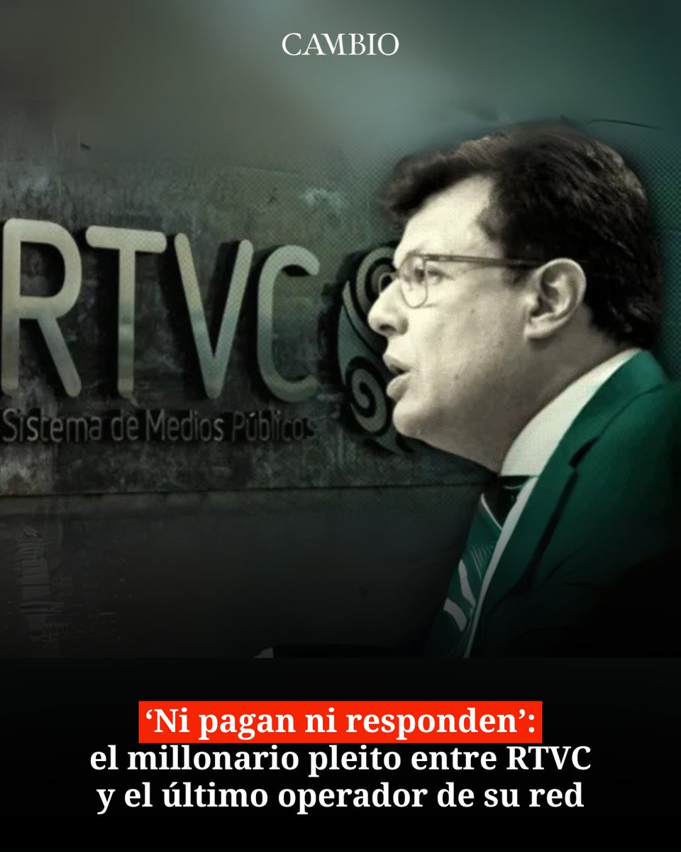 🔍CAMBIO revela detalles sobre la millonaria deuda de RTVC con Iradiola, la última compañía que operó la red de transmisión de radio y televisión públicas. La empresa denuncia que RTVC no le ha pagado 11.568 millones de pesos. 

Conozca la historia completa aquí👉: