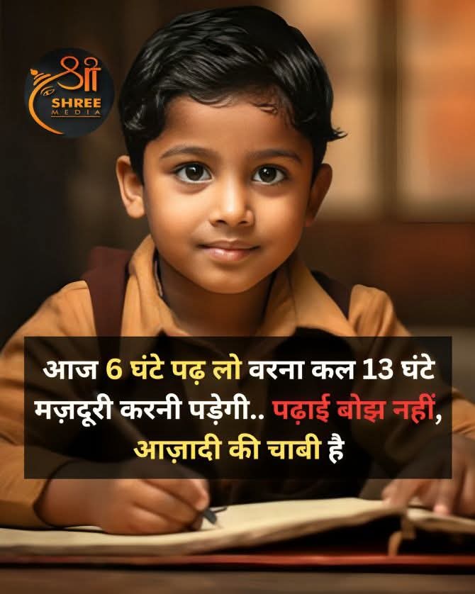 आज 6 घंटे पढ़ लो वरना कल 13 घंटे मज़दूरी करनी पड़ेगी.. पढ़ाई बोझ नहीं, आज़ादी की चाबी है 📚💡🎯👍
#reet2026