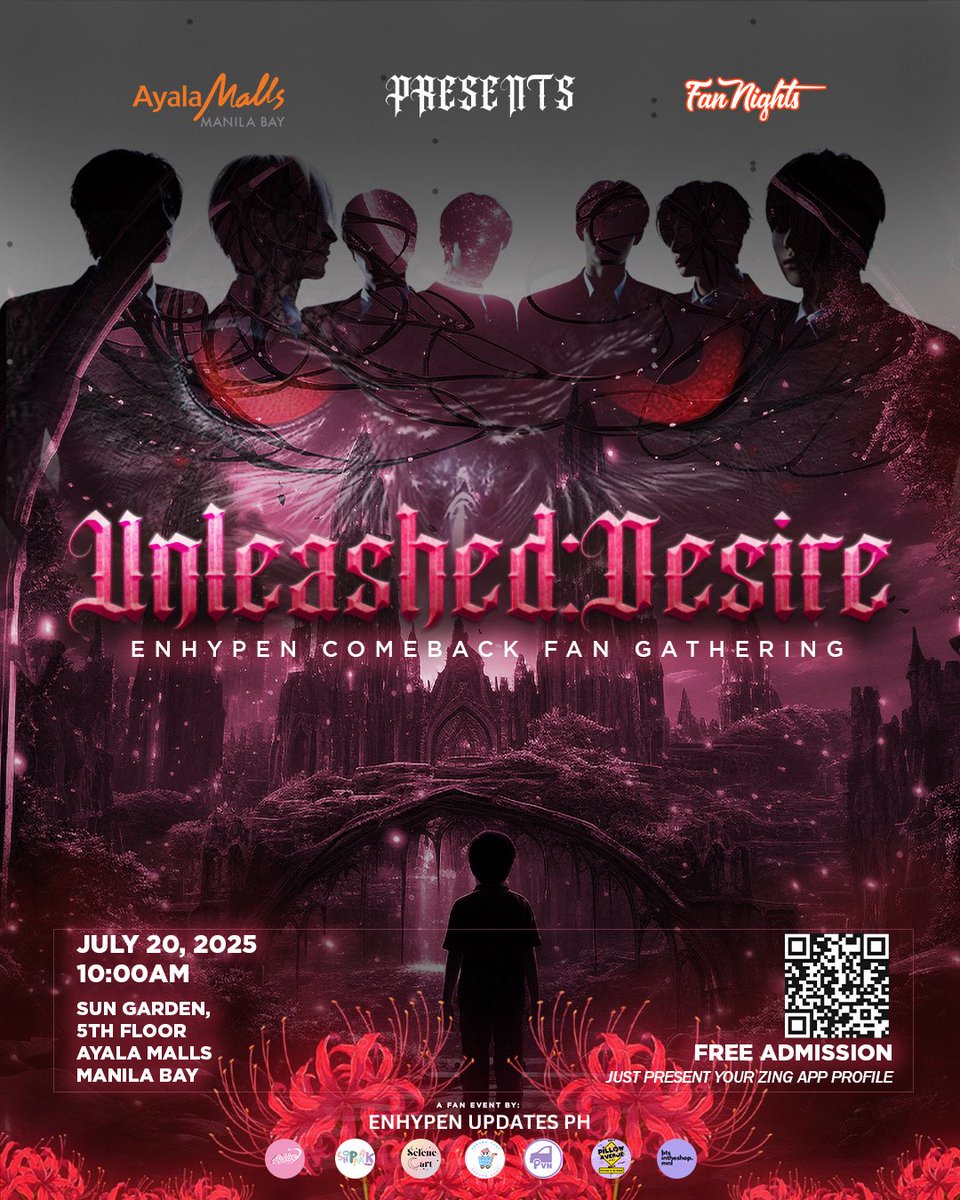 en_updatesph's tweet photo. ENGENEs, are you ready to UNLEASH that DESIRE? 💥

Come celebrate ENHYPEN’s successful comeback with us on July 20, 2025 at Sun Garden, 5th Floor, Ayala Malls Manila Bay! 🖤

🎟 FREE ADMISSION! just download the Zing app to join in!

Expect fun games, exciting prizes, photo spots, and lots of surprises 🫣❤️

See you there ENGENEs!💥

#ENHYPEN #EUPH #TEAMEUPH
#UNLEASHED_DESIRE_FANGATHERING
#FanNightsAtAMManilaBay
#SeizetheBay