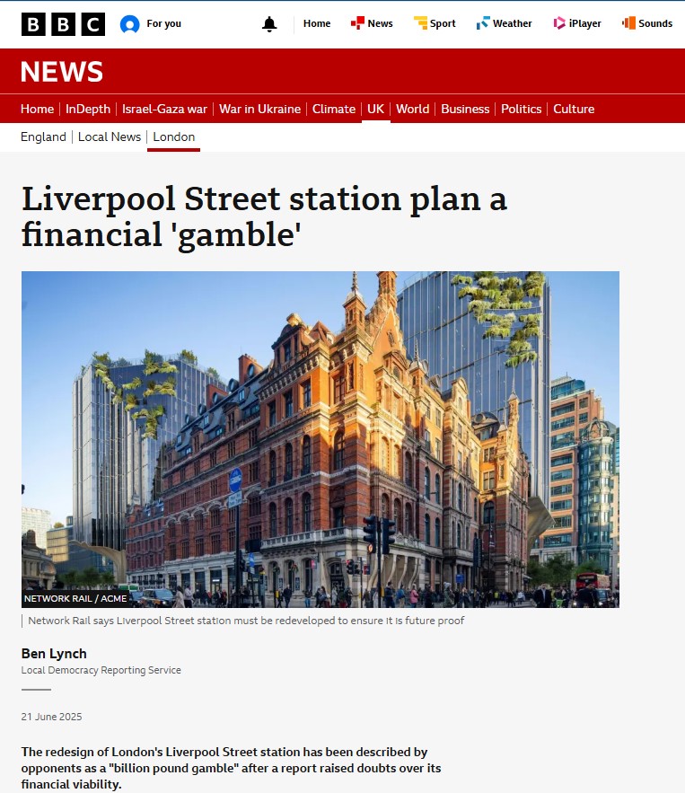 thevicsoc's tweet photo. BBC: Liverpool Street Station plan a financial 'gamble'. Read here: https://t.co/ViOce4cCZm
Thanks for the story @benlynch07
#SaveLiverpoolStreet #heritage https://t.co/ml40OUHxdn