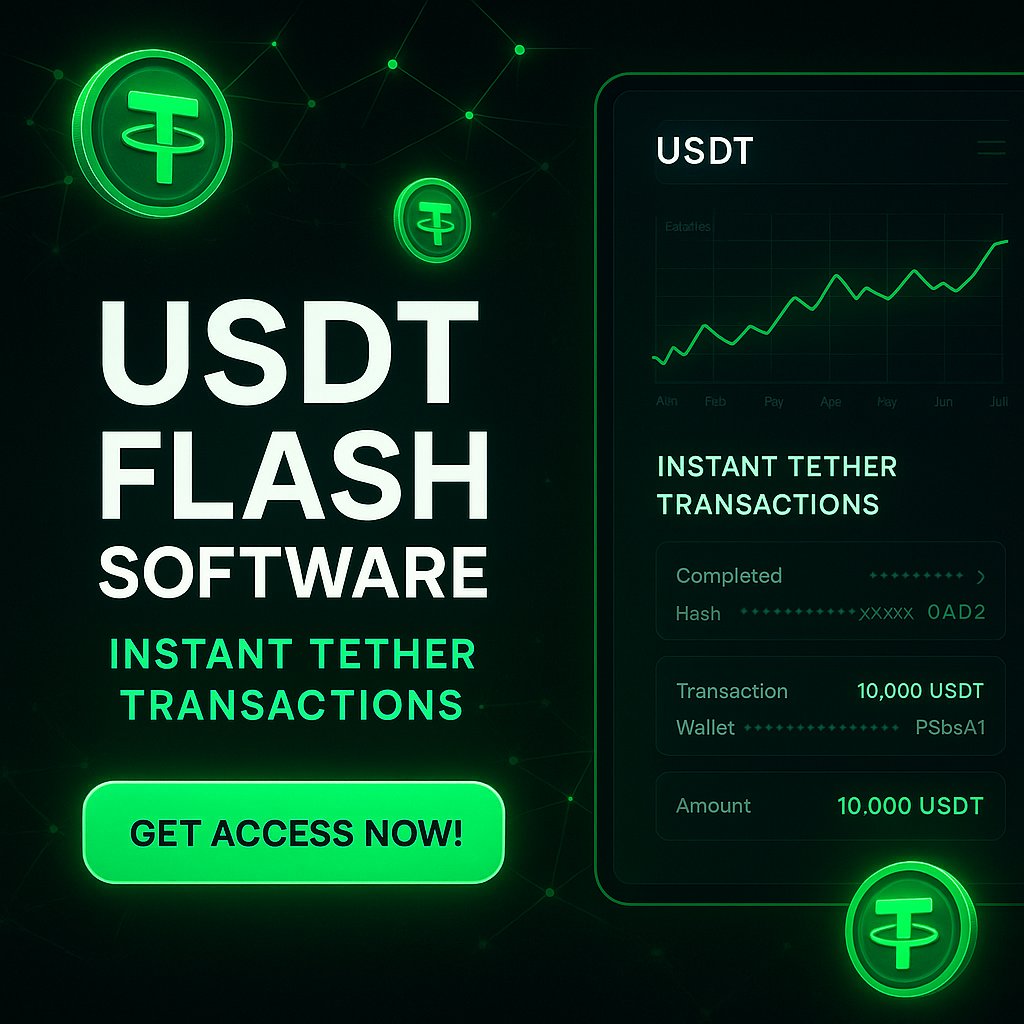 usdtflashtool's tweet photo. Start Instant Flash USDT Transactions with https://t.co/Bs3Lwtwapk
Lite License is Only $400 for 3 Day Software Access with 20K Daily USDT Flashing Limit.
#FlashUSDT Transferable, Splitable, Tradable (Not Swapable to Other Cryptocurrencies). https://t.co/8Zx8lkGoxW