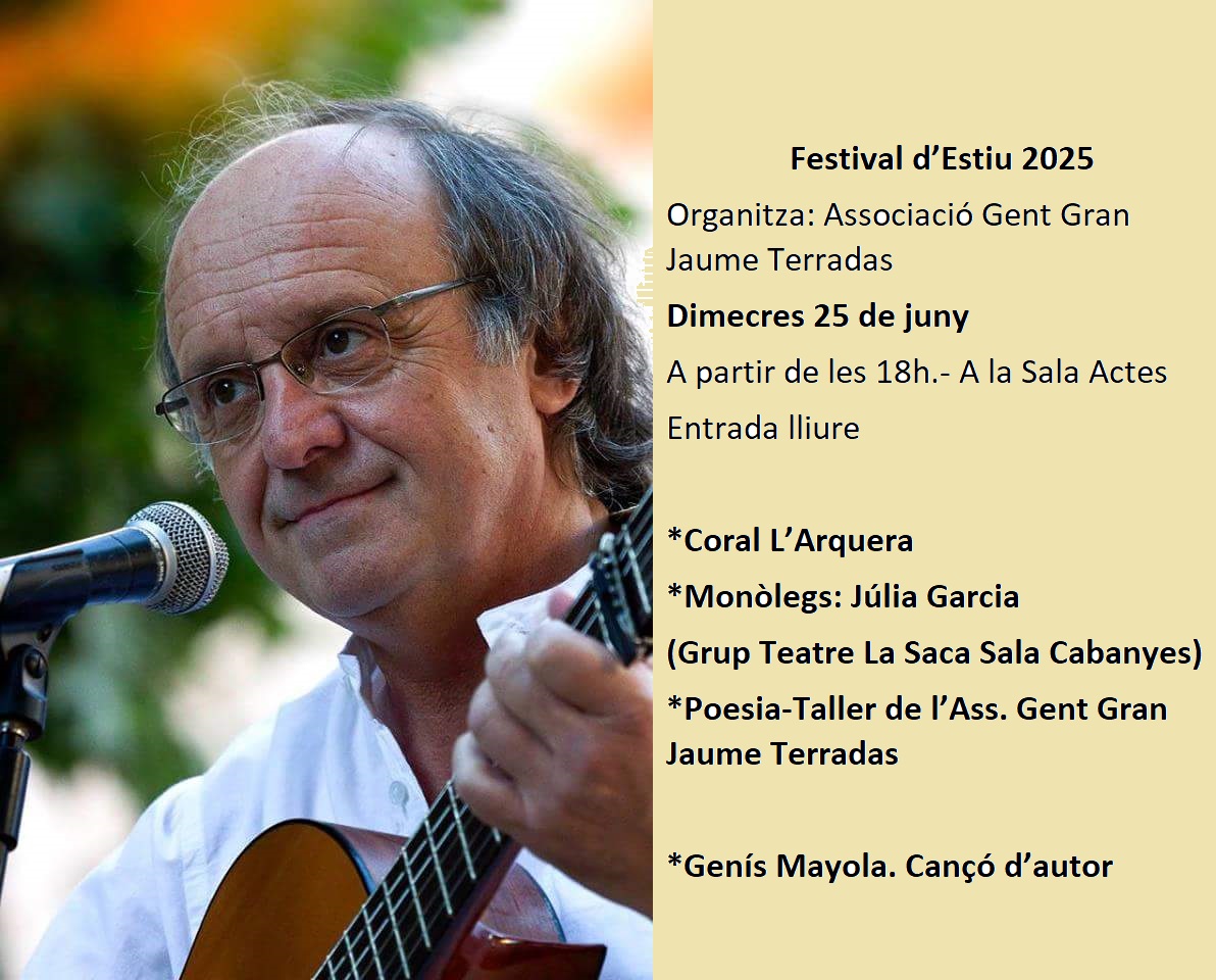 GenisMayola's tweet image. Bona proposta per pair la coca o coques de Sant Joan i per restablir l'oïda després d'una nit de petards. Entrada lliure. A la Sala d'actes de l'Associació Jaume Terradas. (Disposa d'aire condicionat)