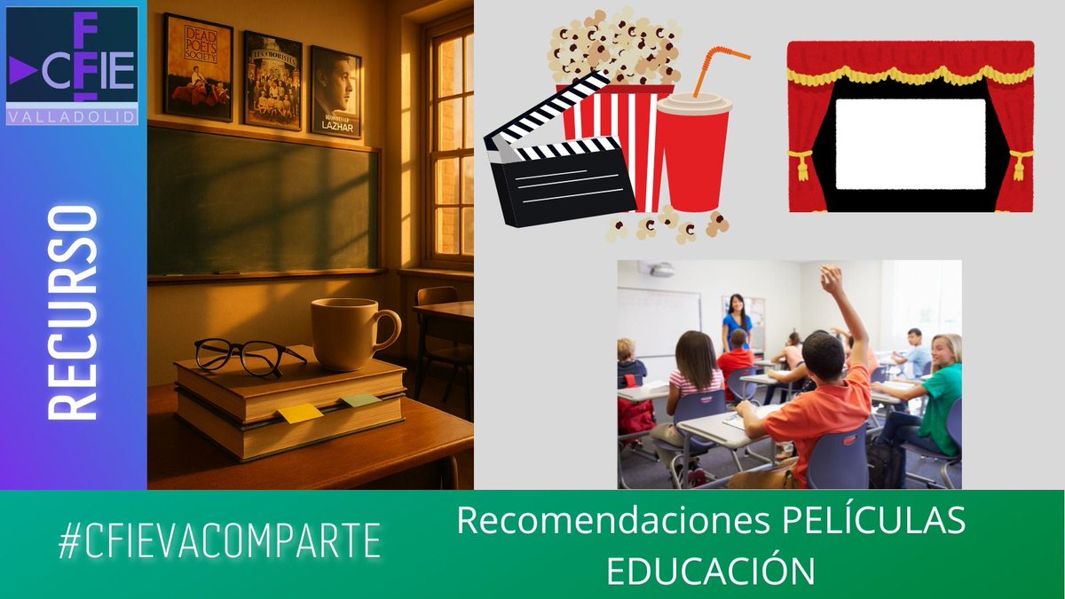 CFIE VALLADOLID (@cfievalladolid) on Twitter photo Vamos cerrando curso 🔚🏁 ✌️, pero intentamos abrir🔓🤯nuestra mente.
 En #CFIEVaComparte te invitamos a EXPLORAR estas PELÍCULAS 📽️🎞️ que educan, emocionan 🥹 y hacen pensar💭💡. Para docentes que quieren mirar más allá 👀
👉acortar.link/xBIUST
<a href="/educacyl/">Educación JCyL</a> #InnovaCyL Vamos cerrando curso 🔚🏁 ✌️, pero intentamos abrir🔓🤯nuestra mente.
 En #CFIEVaComparte te invitamos a EXPLORAR estas PELÍCULAS 📽️🎞️ que educan, emocionan 🥹 y hacen pensar💭💡. Para docentes que quieren mirar más allá 👀
👉acortar.link/xBIUST
<a href="/educacyl/">Educación JCyL</a> #InnovaCyL