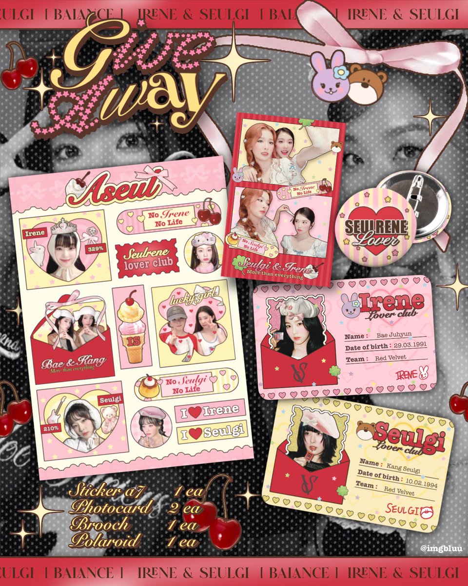 imgbluu's tweet photo. ˚₊· ͟͟͞͞➳❥pls 𝓀indly rt

💌𓂋 giveaway ໒꒱₊
#RedVelvet_IRENE_SEULGI_BALANCE_BKK 
🪩—50 set!
♡ ⃗ date : 19 july 
♡ ⃗ time : tba

🎡rt & show this tweet
ꔛ for exchange dm 
———————————
⌗ pls rt before use🗯️

🪭png files
📁 https://t.co/7qesRuhOeD

꒰ใช้แล้วเอามาอวดกันได้นะคะ꒱
#giveawaygamxrcpp