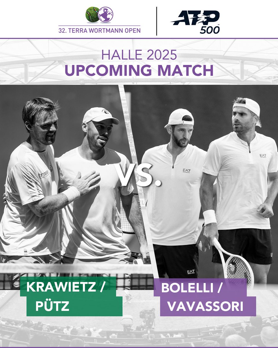 Today‘s the Day! 🏆
Who will win the Doubles Final? 🤩🔥

#tennis #atp #atphalle #TWO25 #sport #centercourt #final #krawietz #pütz #vavassori #bolelli