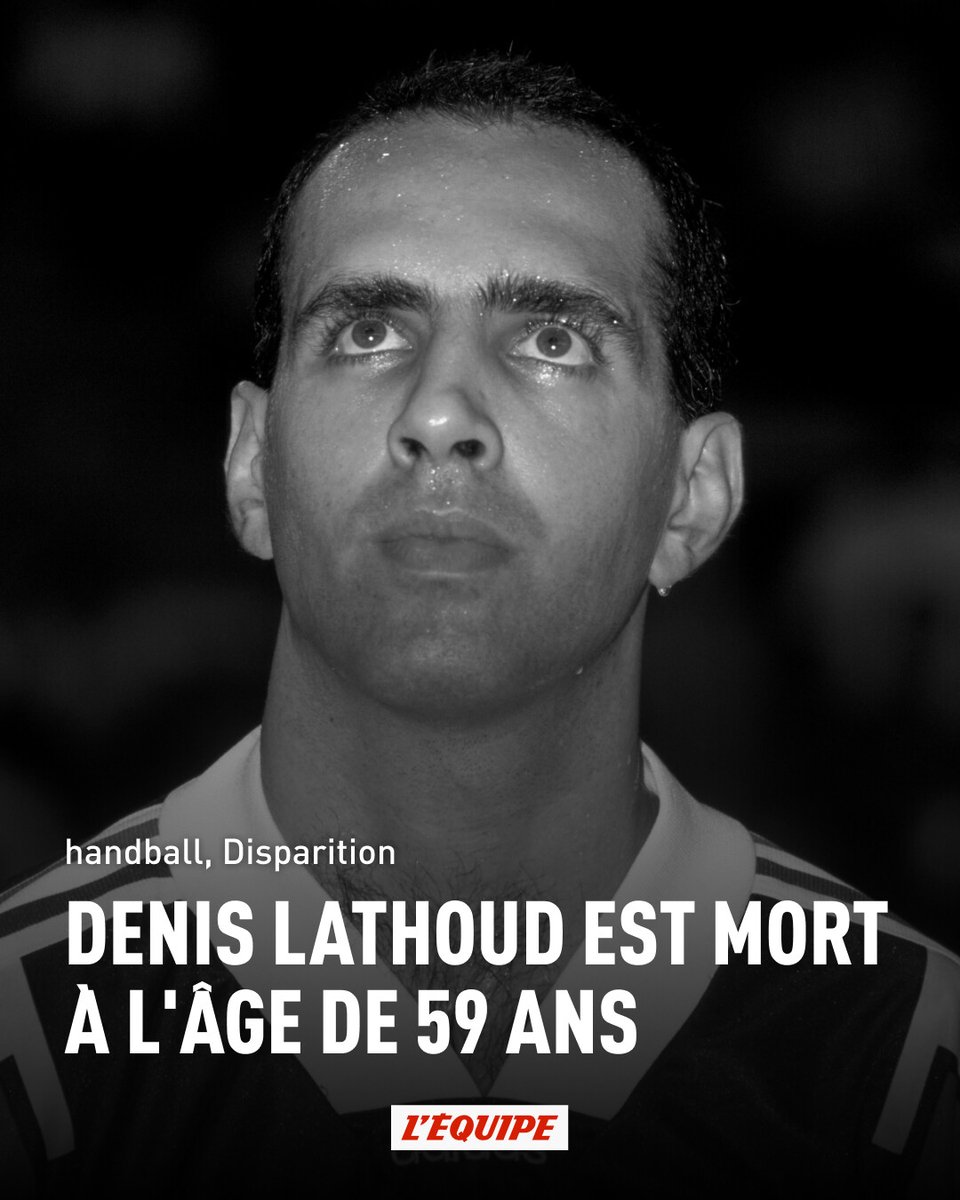 lequipe's tweet image. Figure des Barjots, avec qui il a remporté le titre mondial en 1995 en Islande, l'ancien arrière de l'équipe de France de handball Denis Lathoud est mort dans la nuit de samedi à dimanche à l'âge de 59 ans.

➡️ l.lequipe.fr/3QC