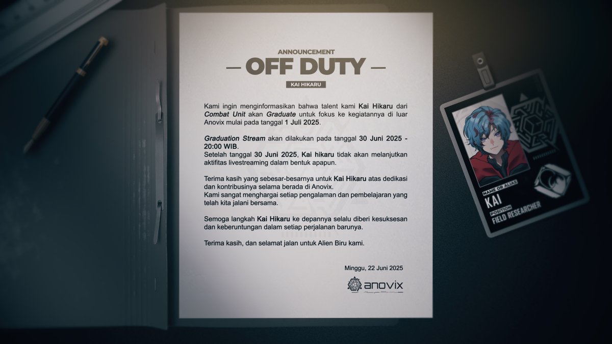 ⚠Pengumuman terkait graduation Kai Hikaru⚠