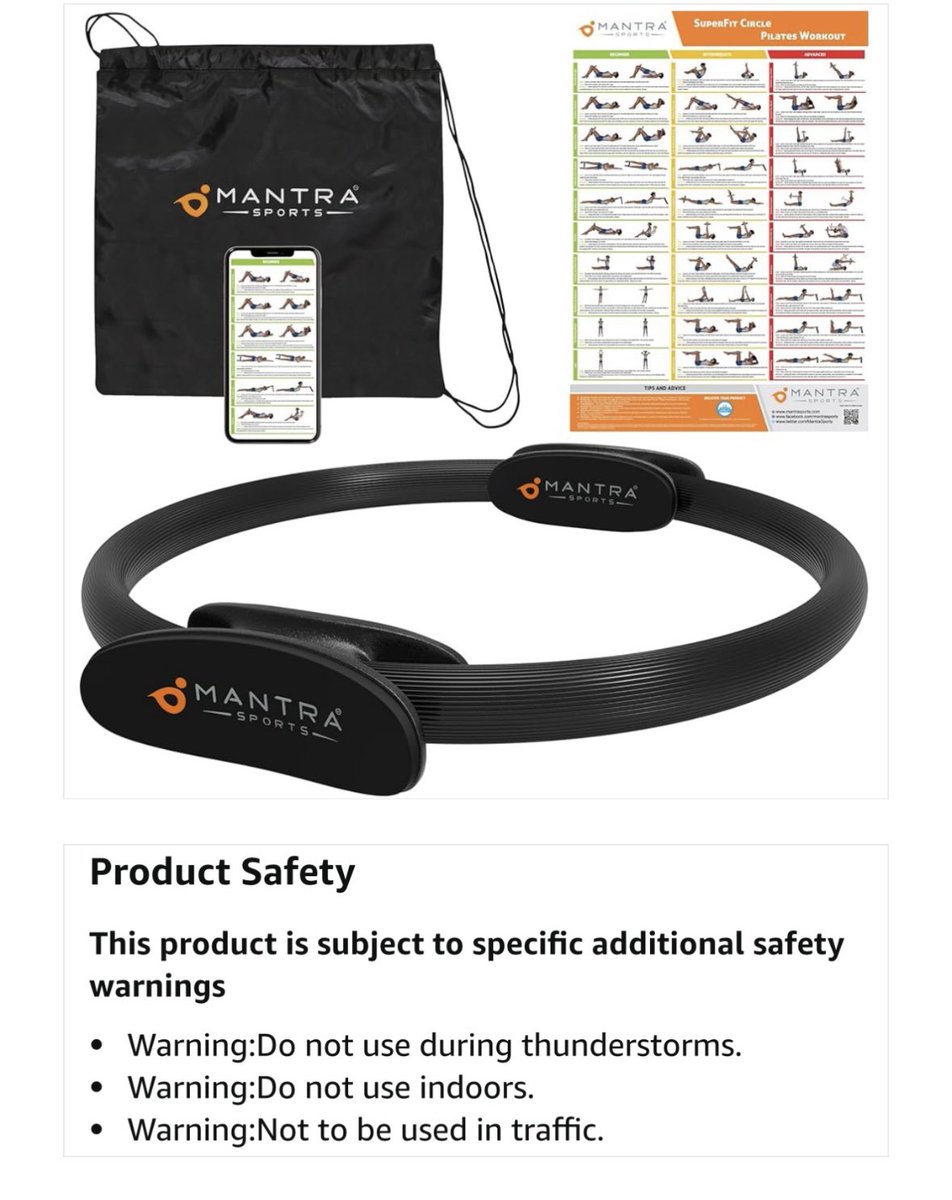 Puzzling safety warnings 🤣
Don’t use in thunderstorms-fair enough. Not to be used in traffic-hadn’t even thought of doing some thigh squeezes in a traffic jam but the fact that’s a warning suggests others might. 
Don’t use indoors? Look away folks whilst I hip thrust outside🤔