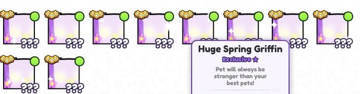 🎉Pet Simulator 99 GIVEAWAY🎉
🔥10x Huge Spring Griffins🔥

How to enter:
🤝Follow <a href="/chill_nobara/">Nobara</a> 
❤️Like &amp; Retweet♻️
💬Comment Your Username!

🔔Winner Picked In 24 HOURS!🔔

#ps99 #petsim99 #petsimulator99 #ROBLOX