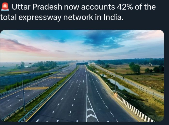 kshatresh's tweet image. That&apos;s great! It means,  UP has the best roads in India. I counted, all mega cities of UP are connected through the expressway...