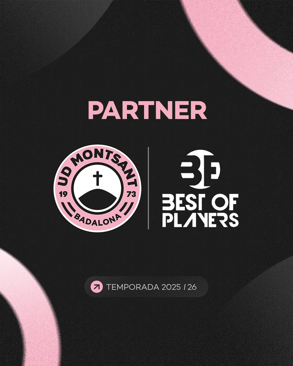 udmontsant's tweet photo. PARTNER PRINCIPAL.
Por sexta temporada, BEST OF Players, Agencia de Representación y Mentoría de Deportistas, será nuestro colaborador principal.
Durante estos años, el club se ha consolidado en #3cat, consiguiendo un tercer y quinto puesto.
#TodoAlRosa #SomosBadalona #futcat https://t.co/JBhbLRbooT