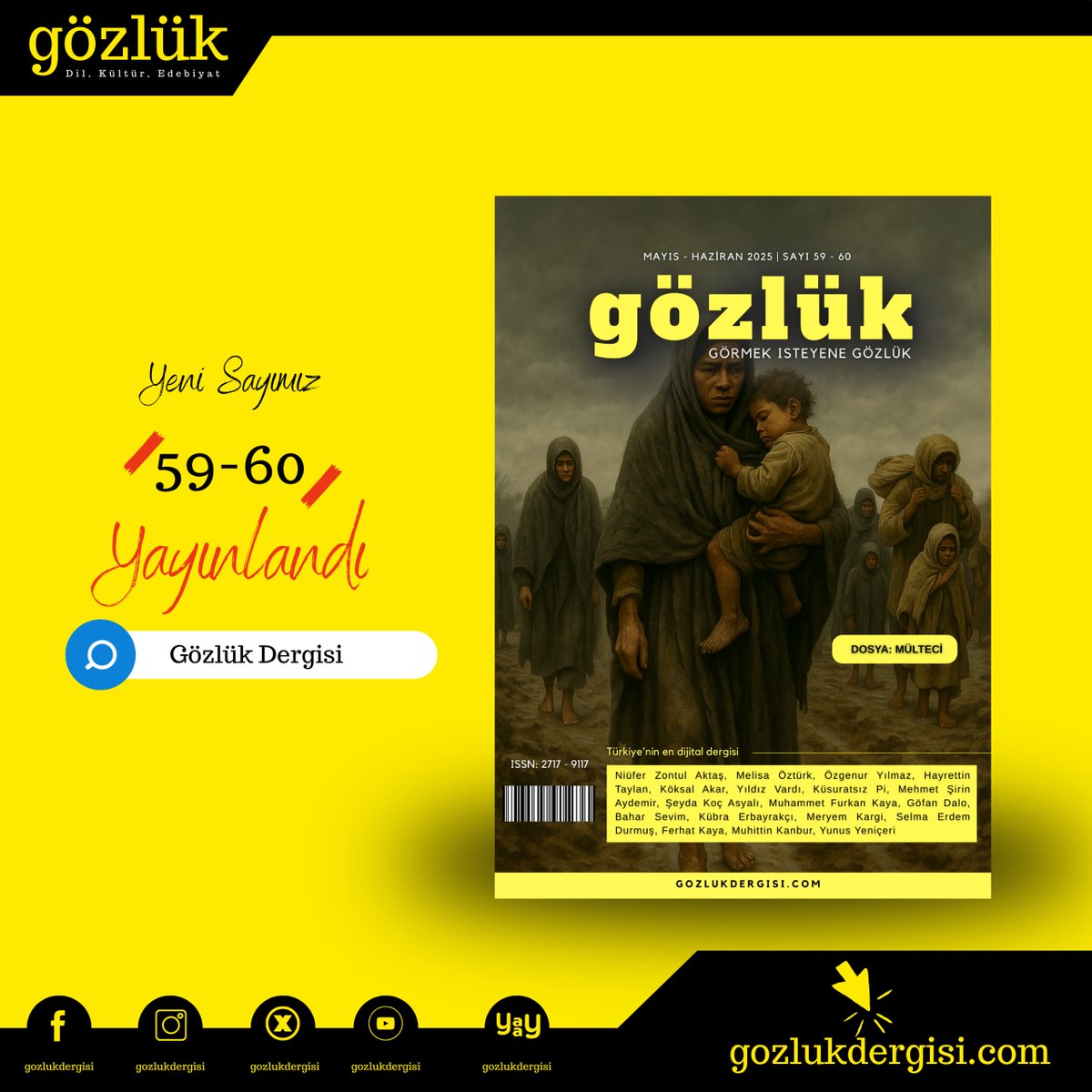 GozlukDergisi's tweet photo. #YENİSAYI

🍂 Mülteci dosya konulu yeni sayımız yayınlanmıştır.

Okumak için:
📖 https://t.co/aCTPX6jVLS

📃 https://t.co/FWVSzHmajD

Mobil Uygulamamız İçin:
🔗https://t.co/pQqmWDA1tv https://t.co/5jJbJZ7sjl