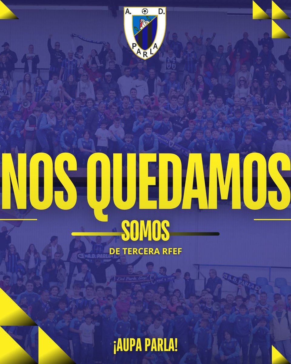 Antonio Zambrano (@tonyaranjuez) on Twitter photo Ahora sí, carajo! Mi <a href="/adparla/">Agrupación Deportiva Parla</a> seguirá en Tercera RFEF. Vamooooooooooooos!!!!! Ahora sí, carajo! Mi <a href="/adparla/">Agrupación Deportiva Parla</a> seguirá en Tercera RFEF. Vamooooooooooooos!!!!!
