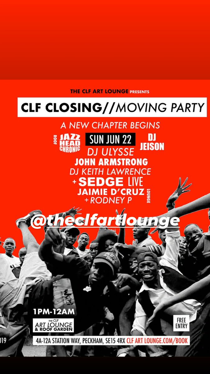 TODAY <a href="/clfartlounge/">The CLF Art Lounge & Roof Garden</a> 1pm-12am FREE! I got 7-8pm slot.
