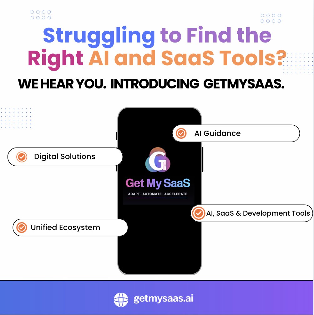 getmysaas's tweet photo. ❗ Still searching endlessly for the right SaaS?
GetMySaaS brings trending tools, vendor info, and AI insights together—no more guesswork.#SaaS #AItools #StartupTech #ProductivityTools #BuildBetter #WorkSmart #TechSolutions #DevTools #GetMySaaS #DigitalWorkspace #technology https://t.co/r50yvxGJWe
