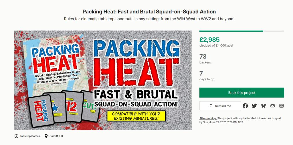 Look at how close we are to 75% - we have 1 week to go so don't forget to Pledge Now!

kickstarter.com/projects/ioanm…

<a href="/Kickstarter/">Kickstarter</a> #PackingHeatGame #wargames #tabletop