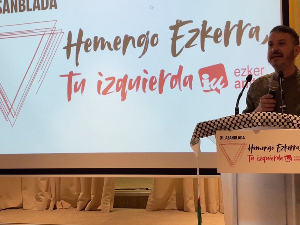 <a href="/santimar77/">Santi Martínez</a> gure idazkari nagusiak agurra egin du gaur <a href="/EzkerAnitzaIU/">Ezker Anitza-IU🔻</a> ko asanbladan. 
Nuestro secretario general ha acudido hoy en representación del sindicato a la asamblea de <a href="/EzkerAnitzaIU/">Ezker Anitza-IU🔻</a>