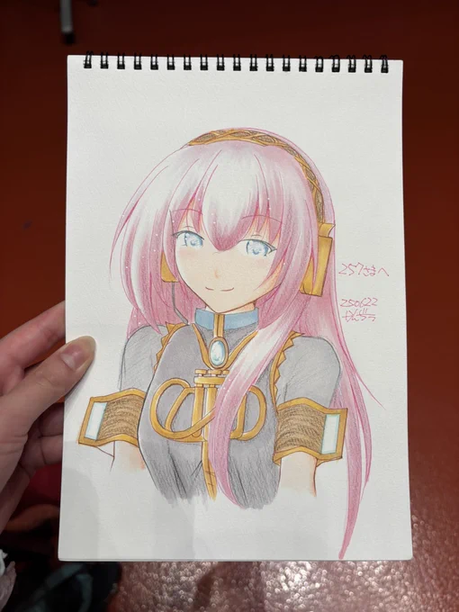 本日のボカスト仙台にてかんぢぅさん【 】に麗しいルカさん描いて頂きました、、、、眼福です とても楽しく、良い経験をさせて頂きまして、ありがとうございました