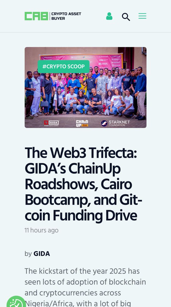 GIDA Q1 Highlights Are In!

We’re excited to share a recap on what we accomplished in Q1, from insightful Chain roadshows to impactful Cairo bootcamps.

Shout out to <a href="/CryptoAssetBuy/">Crypto Asset Buyer</a> for putting together a detailed recap of our journey so far.

📖 Read the full article here: