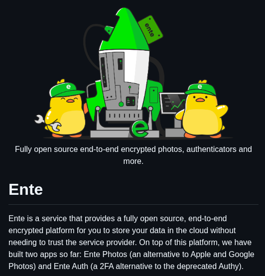 tom_doerr's tweet image. Cloud storage for photos, videos, and 2FA codes with end-to-end encryption