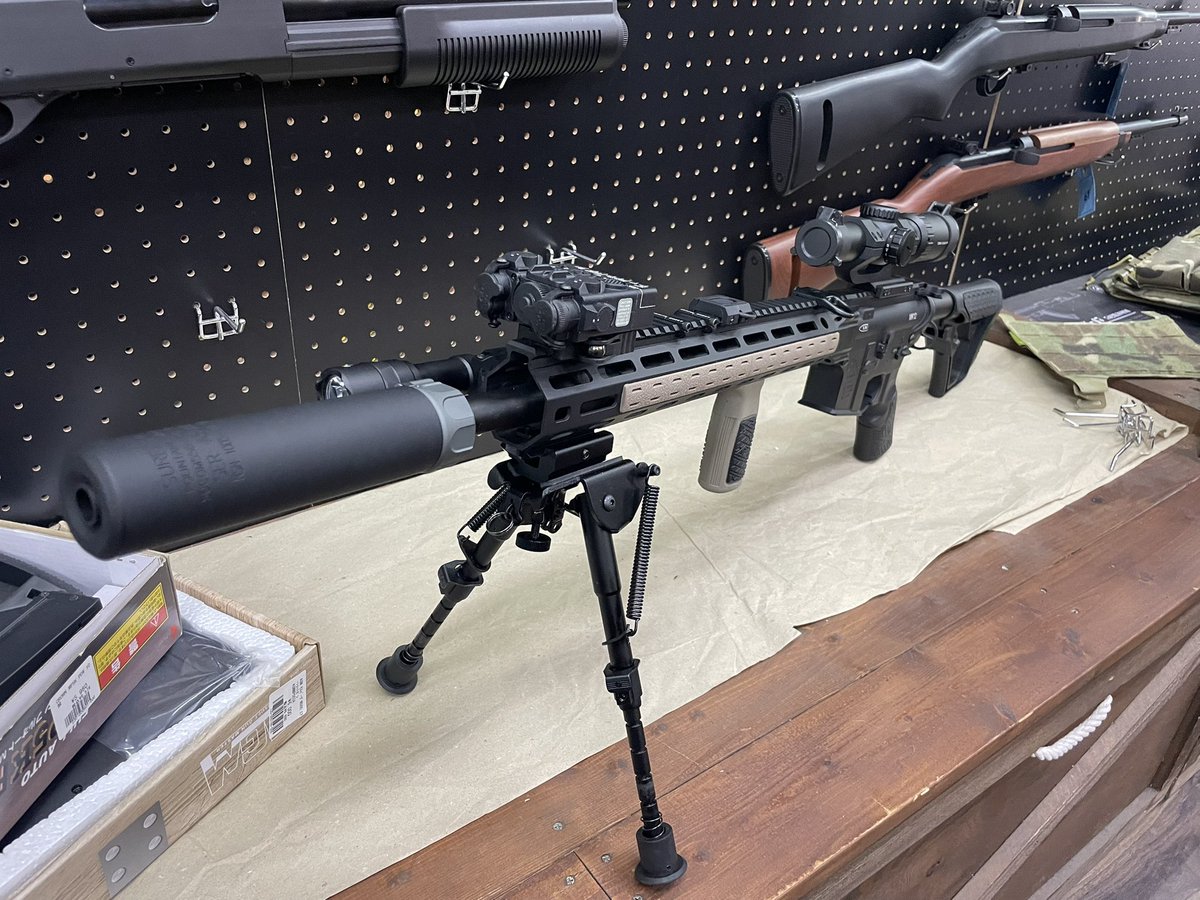 WESTSIDE_army's tweet image. ほぼ仕上がった！E&amp;amp;C Mk12を持ってきて下さいました♪
細身でロング、盛り盛りなのに綺麗にまとまってますよね〜！

撮影のご協力ありがとうございます
#mk12
#電動ガン