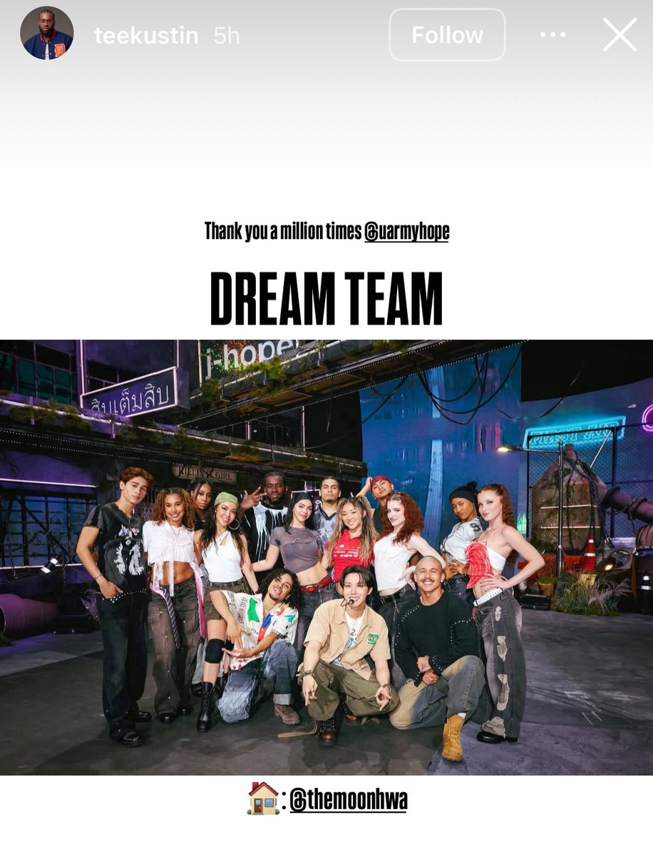 j94shope's tweet photo. Alyssa Santos, Hobi’s dance partner who matched his energy with such amazing chemistry during the KIG performances, shared Hobi’s recent post and added the caption:

💬“The best team🫰”

Earlier, Tee Kustin, one of Hobi’s dancers from Team j-hope who was also part of the Mona Lisa dance crew and joined Hobi during the US leg of the tour, shared one of the photos of team j-hope with the caption.

💬“Thank you a million times @.uarmyhope
DREAM TEAM”

They really are the best team and the dream team… and they 100% know it🥹
It’s so amazing to see the great chemistry the team has with Hobi and how much they appreciate him.
Really really hoping they become a more permanent feature in Hobi’s solo endeavors 🤞