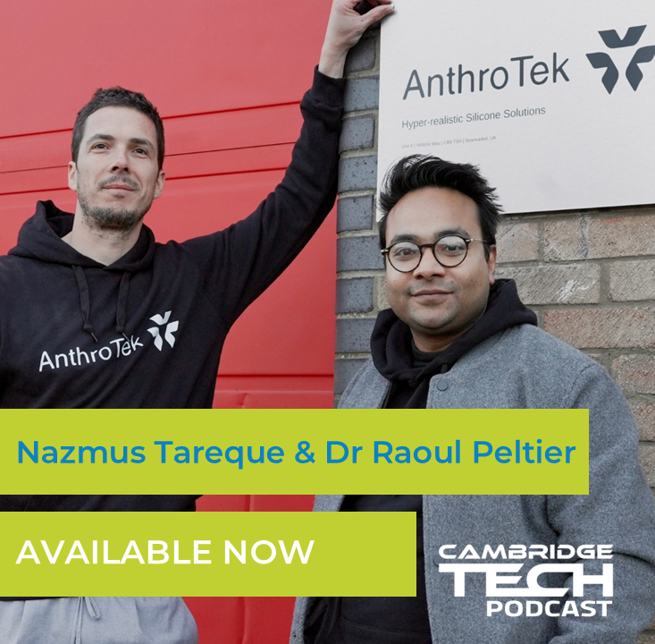 CamTechPod's tweet image. This week’s episode features a fascinating interview with Nazmus T. and Raoul Peltier, co-founders of AnthroTek, a startup that is pushing the boundaries of material science in medical and robotics applications.
Tune in on your chosen podcast platform
#CamTechPod
