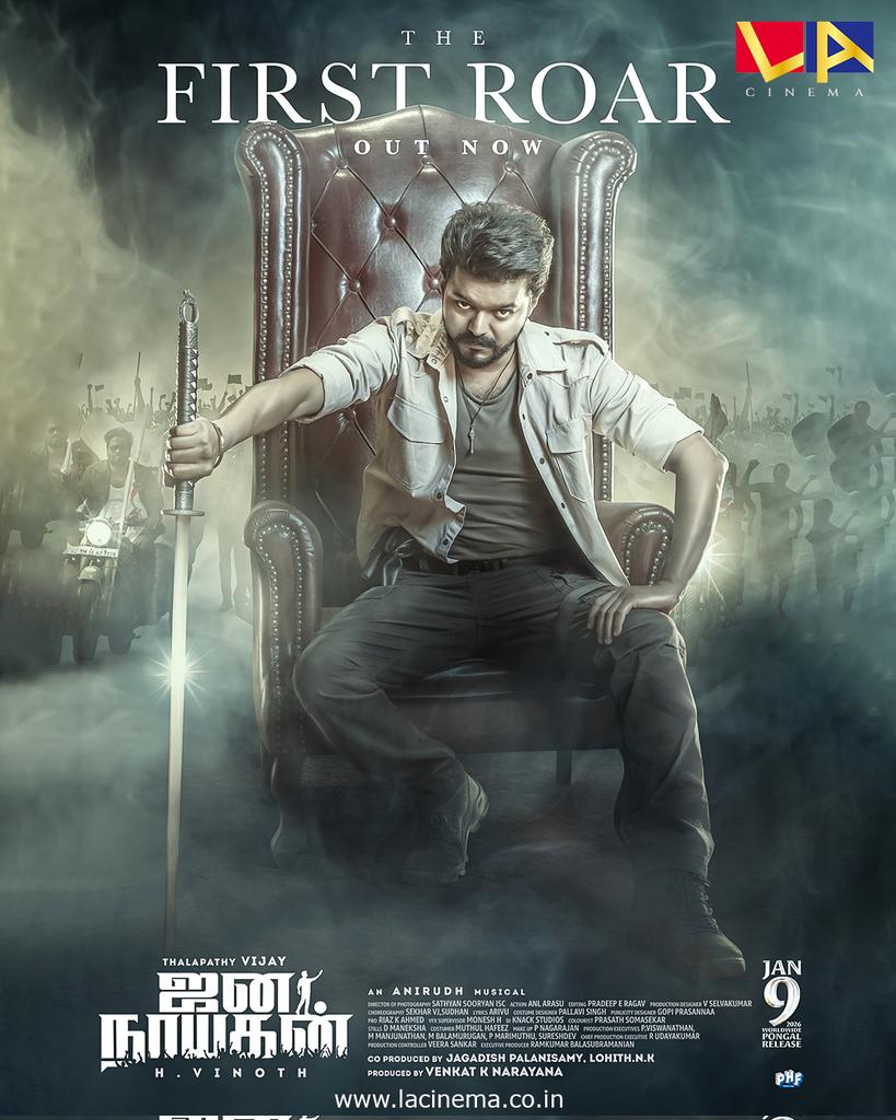 LA Cinema (@lacinematrichy) on Twitter photo π₯ THE FIRST ROAR IS HERE! π₯
Thalapathy <a href="/actorvijay/">Vijay</a> roars back in style as #Jananayagan! π₯
Power-packed visuals, gripping music & mass moments!
π¬ Dir: H. Vinoth | πΆ <a href="/anirudhofficial/">Anirudh Ravichander</a>
π
Pongal release β Jan 9
π Watch the teaser now!
#JananayaganTeaser #ThalapathyVijay π₯ THE FIRST ROAR IS HERE! π₯
Thalapathy <a href="/actorvijay/">Vijay</a> roars back in style as #Jananayagan! π₯
Power-packed visuals, gripping music & mass moments!
π¬ Dir: H. Vinoth | πΆ <a href="/anirudhofficial/">Anirudh Ravichander</a>
π
Pongal release β Jan 9
π Watch the teaser now!
#JananayaganTeaser #ThalapathyVijay