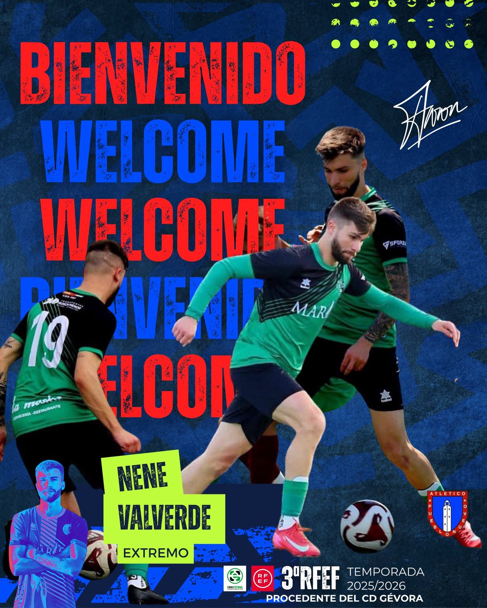 𝗙𝗜𝗖𝗛𝗔𝗝𝗘| #3ªRFEF T.25/26
!𝑵𝒆𝒏𝒆 𝑽𝒂𝒍𝒗𝒆𝒓𝒅𝒆! vuelve al Antonio Amaya

Extremo muy querido por nuestra afición. Viene de ascender a 3ª RFEF con CD Gévora. Rápido, habilidoso, versátil y con gol🔝

¡Bienvenido, <a href="/Nenevalverdee/">francisco valverde</a>!🤝🫡

#SomosPueblonuevo
#ConTodoRojos❤️💙