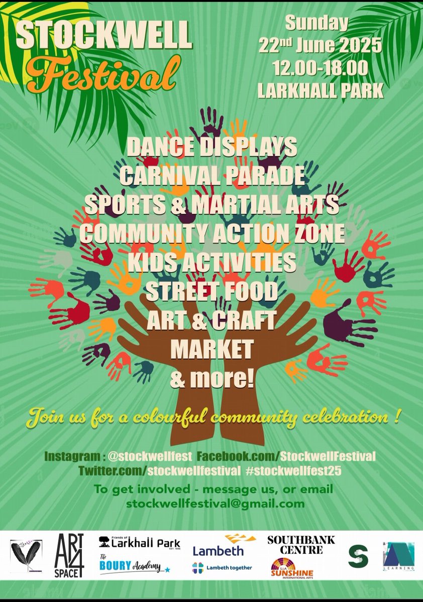 florenceddh's tweet photo. IT is TODAY : Stockwell Festival in Larkhall Park.  Plenty of free activities for all ages. https://t.co/Reo8pHSBbB