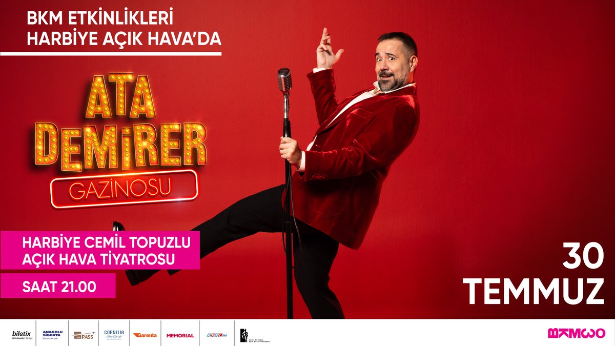 BKM etkinlikleri kapsamında Harbiye Açık Hava konserlerine geri sayım başladı!

Ata Demirer Gazinosu 30 Temmuz'da Harbiye Açık Hava'da sahnede!

Biletler Biletix’te!

<a href="/Bkmonline/">BKM</a> #bkm #atademirer #konser #kralmüzik